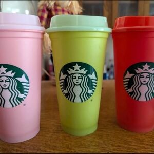 Starbucks Spring 2022 Color-Changing Reusable Cups HotPink,LightPink,LimeGreen